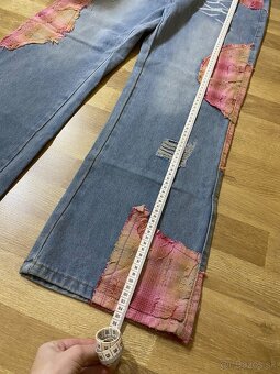 Panske rifle y2k patchwork jeans alternative - 8