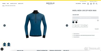 Nové tričko merino Devold Wool Mesh 190 Zip Neck Man - 8