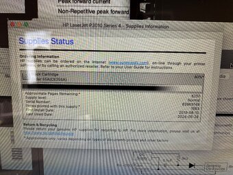 2x HP LaserJet P3015 stav náplne čierna 70% a 80% - 8