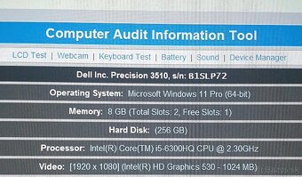 Dell Precision 3510 15.6" i5/ 8gb/ 256GB Win 11 - 8