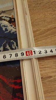 Starý,vyšívaný obraz-Svatá rodina - 8