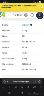 Detský nosič - LittleLife Freedom S4 - 8