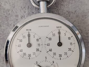 Zajímavé staré německé kapesní stopky Junghans 1/10s. - 8