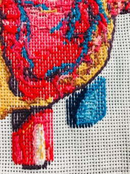 Krížiková výšivka/ obraz Anatomické srdce - 8