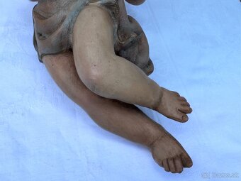 Sochy dřevěné velké Anděl a Andělka 31,5cm - 8