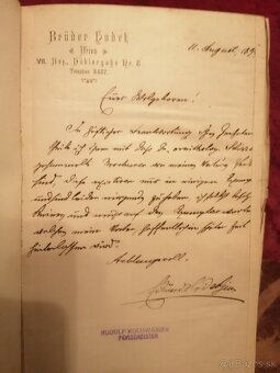 Poľovnícka kniha Venovanie autora Ornithologia 1879 - 8