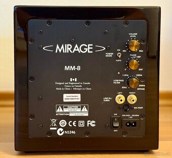Predám 3 kusy subwoofer Mirage MM-8, gloss black - 8