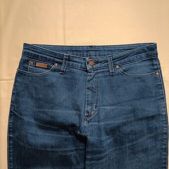 Wrangler džínsy regular body bootcut modré W33 L34 - 8