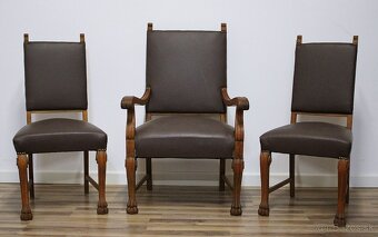 Starožitná řezbovaná pracovna-UNIKÁTNÍ set-6 částí - 8