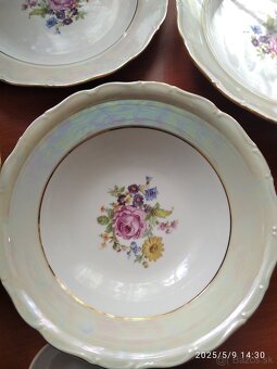Obedová perleťova porcelánová sada - 8