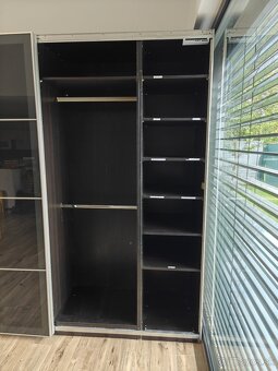 IKEA PAX skriňa 250 cm, čierna so sklom - 8