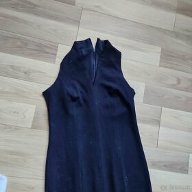 Modré elegantné dlhé šaty - 8