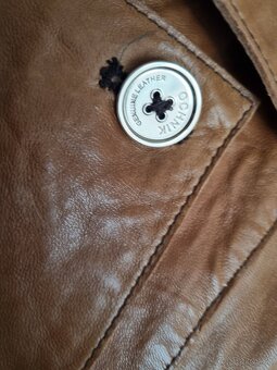 nový koňakový kožený kabát veľ. M - 8