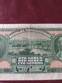 VZÁCNÁ BANKOVKA 100 KČ 1920, JEDNOPÍSMENKOVÁ, NEPERFOROVANÁ - 8