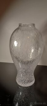 Krásna bublinková váza z fúkaného skla výška 21 cm - 8