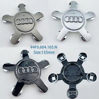 AUDI hviezdicove krytky diskov čierne/šedé/strieborné - 8