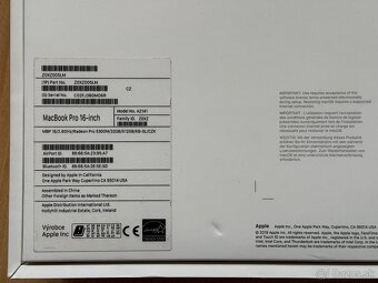 MacBook Pro 16" i7-2.6GHz,6j/32GB/512GB, Výdrž batérie 5 h. - 8