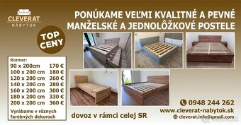 Predám kvalitné manželské postele - rôzne rozmery - NOVE - 8