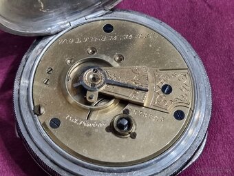 Strieborné,vreckové hodinky,Waltham,klúčovky. - 8