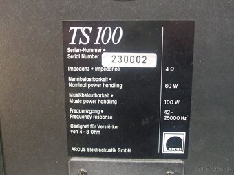 100W 3-pasm reproduktory ARCUS bassreflex 34x23x26cm Germany - 8