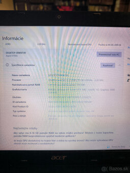 Predám výborný notebook Acer 5750G - 8