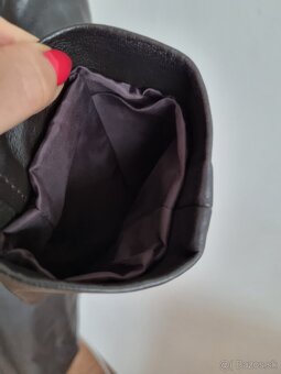 tmavohnedý kožený kabát veľ. 36/38 - 8