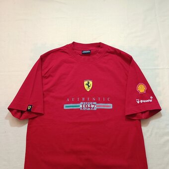 Vintage 90s Ferrari červené tričko s potlačou formula F1 M - 8