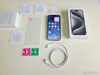 APPLE IPHONE 15 PRO 128GB STARLIGHT,BATERKA 99% - 8