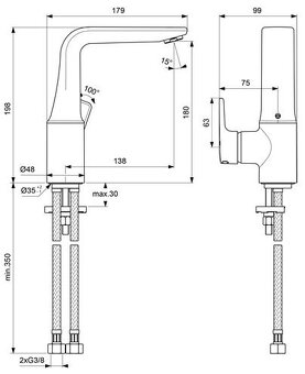 CONCEPT 200 umývadlová stojanková batéria, chróm - 8