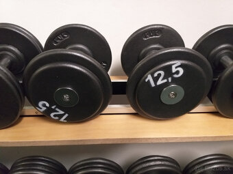 Pevné profi jednoruční činky 2,5 - 100kg - 8