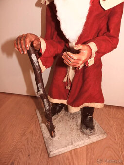 Starožitná kývačka na hlavu Santa Clausa +67 cm+ okolo roku - 8