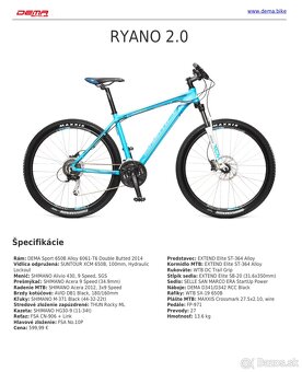 Horský bicykel DEMA Ryano 2.0 – 27,5 - 8