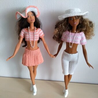 Nohavice top skladaná sukňa roláčik pre bábiky barbie Ken - 8