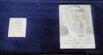 Plaketa a znamka Dubček,  striebro , Ag - 8