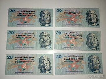 BANKOVKY 20 KČS 1970, SÉRIE L + H - 8