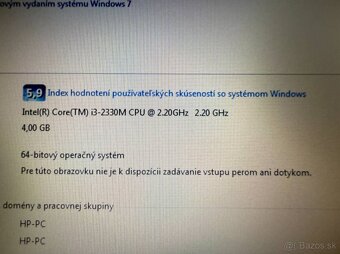 Notebook 13,3" HP.Intel i3-2330M 2x2,20GHz.4Gram.320gb.Win7 - 8