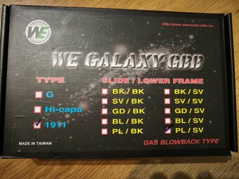 Plynová zbraň WE 1911 GALAXY fialová čelo hliníková - 8
