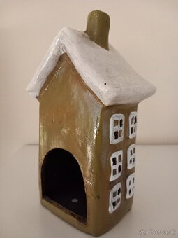 Keramický domček na čajovú sviečku 20x12x8 cm - 8