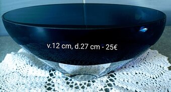 Hutné sklo - váza, misa , popolník - 8