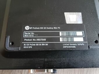 HP ProDesk 600 G6 Mini HTPC - záruka 03/ 2027+DVDRW mechani - 8
