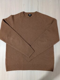 Vlnený jumper Uniqlo - lambswool crew neck sveter Pullover - 8