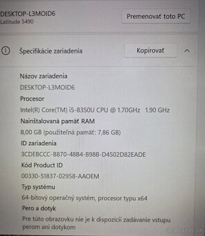 Dell Latitude 5490 i5-8350U - 8
