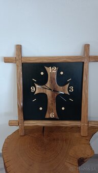 Drevo Dub Orech Nástenné hodiny - 8