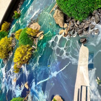 Machový obraz s epoxidom a drevom z očkového topoľa 63,5cm - 8