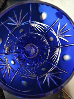 Váza brúsené ART sklo modre - 8