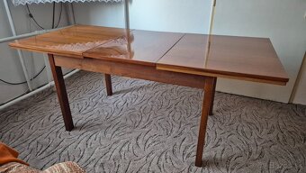 Stôl rozkladací drevenny socialisticka vyroba 80x130/180 - 8