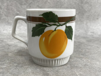 vintage ľudové šálky ovocie - 8