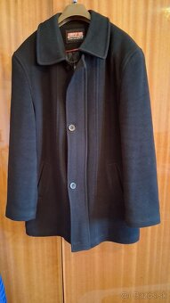 Elegantny cierny kabat s pravou kozusinov a panske kabaty - 8