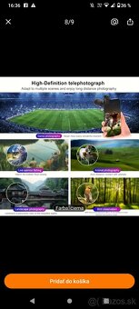 Predám telescope na telefón 32 x zoom - 8