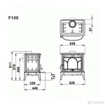 Krbové liatinové kachle Jotul F100 BP - 8